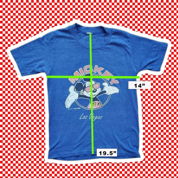 VTG 80s Mickey Mouse Las Vegas Souvenir Tshirt Youth Sz M Single Stitched - Picture 2 of 7
